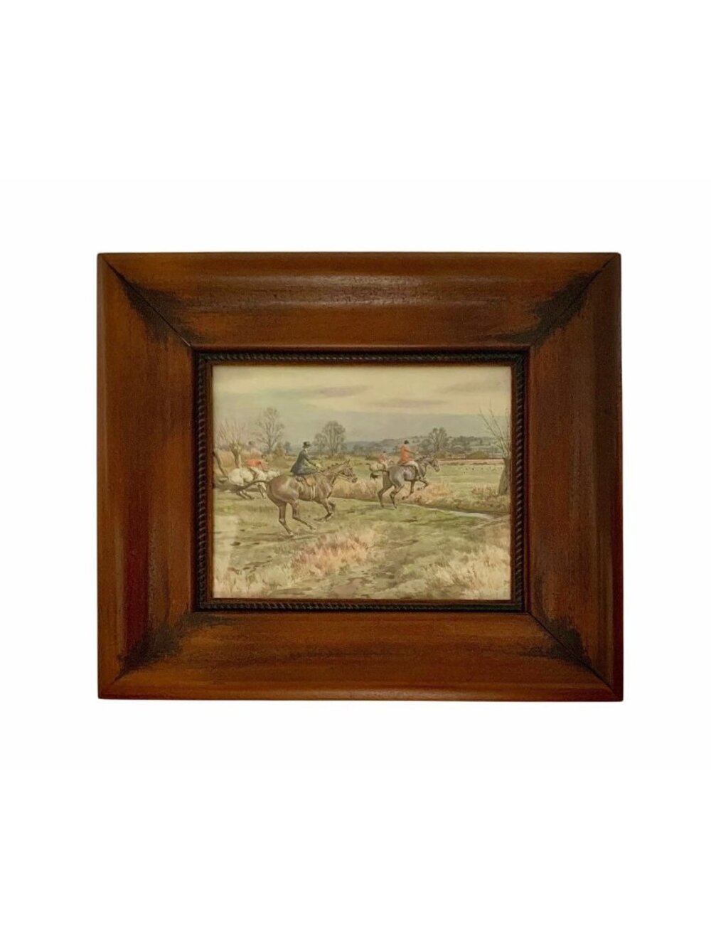 Fox Hunt Scene Vintage Print Classic Equestrian Horse English Decor